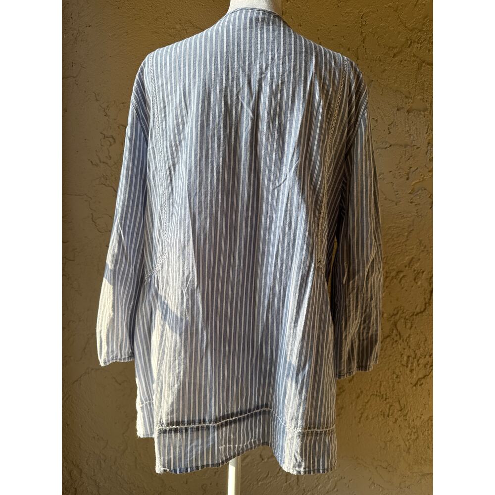 J.Jill Striped Cotton Boho Peasant Style Top - Picture 5 of 10